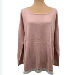 Westbound Woman Pink Sweater with white trim NWT size 3X